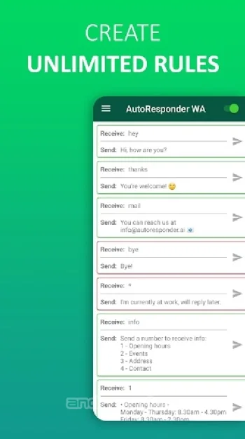 Автоответчик для WA - Автоматический ответ - скриншот 3