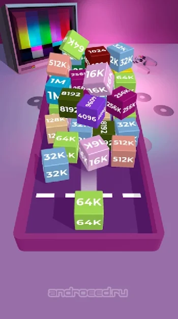 Chain Cube: 2048 3D merge game - скриншот 1