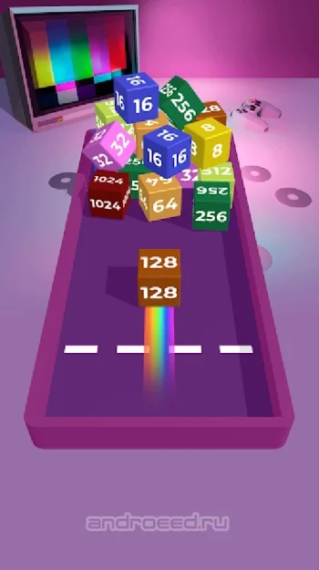 Chain Cube: 2048 3D merge game - скриншот 2
