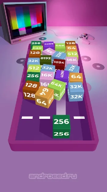 Chain Cube: 2048 3D merge game - скриншот 3