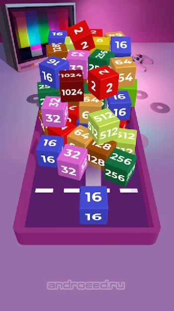 Chain Cube: 2048 3D merge game - скриншот 4