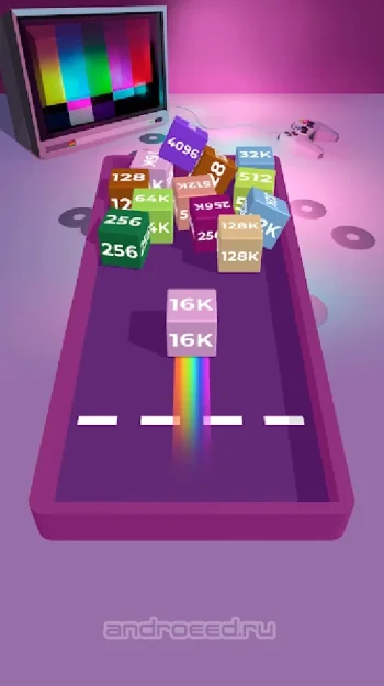 Chain Cube: 2048 3D merge game - скриншот 5