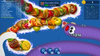 Червячная Зона .io Онлайн Игра - скриншот 1