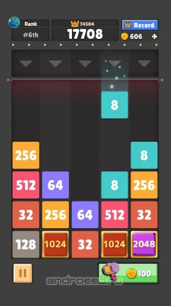 Drop The Number : Merge Game (Бросьте число) - скриншот 1