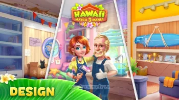 Hawaii Match-3 Mania: Декор, Обустройство, 3 в ряд - скриншот 1