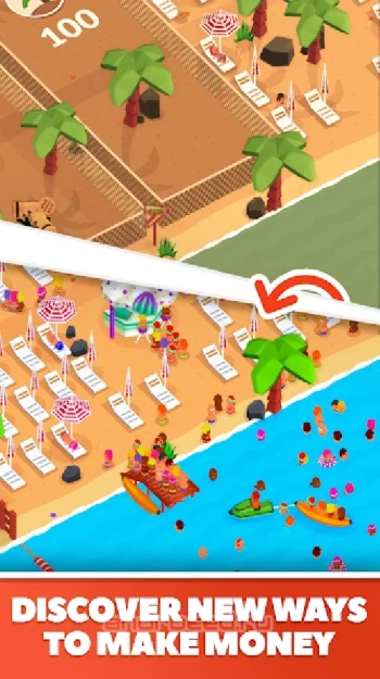 Idle Beach Tycoon : Cash Manager Simulator - скриншот 2