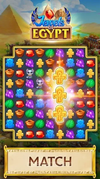 Jewels of Egypt: игры 3 в ряд - скриншот 1