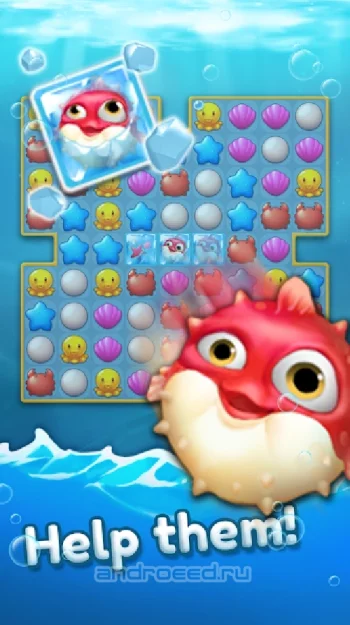 Ocean Friends : Match 3 Puzzle - скриншот 2