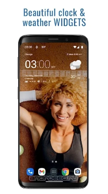 Прозрачные часы и погода (Ad-free) - скриншот 1