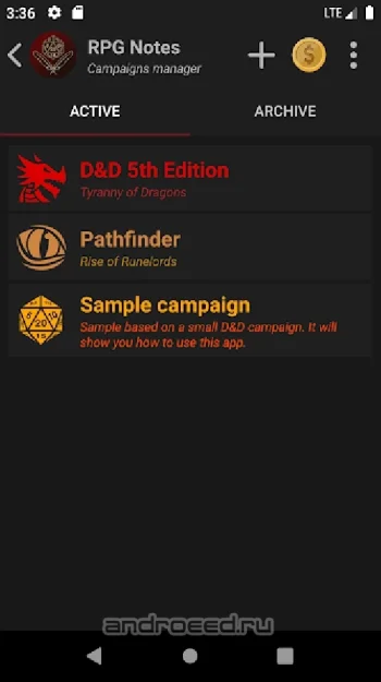 RPG Notes - скриншот 1