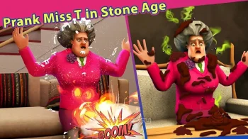 Scary Teacher Stone Age - скриншот 1