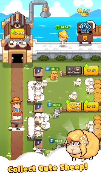 Sheep Farm : Idle Games & Tycoon - скриншот 2