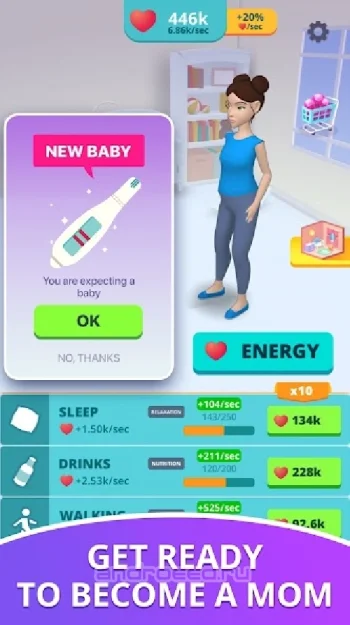 Симулятор Беременности Idle 3D - скриншот 1