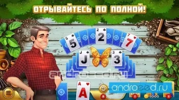 Solitales: Классический Три пика пасьянс в саду - скриншот 2