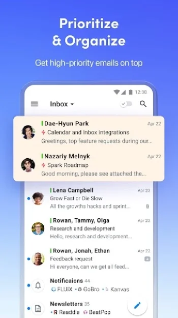 Spark – Почта для Gmail, mail.ru, Yandex и Outlook - скриншот 4