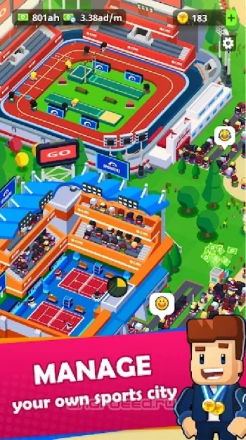 Sports City Tycoon Game - создайте империю спорта - скриншот 1