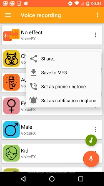 VoiceFX — изменение голоса с помощью эффектов - скриншот 3
