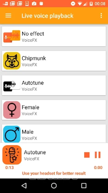 VoiceFX — изменение голоса с помощью эффектов - скриншот 5