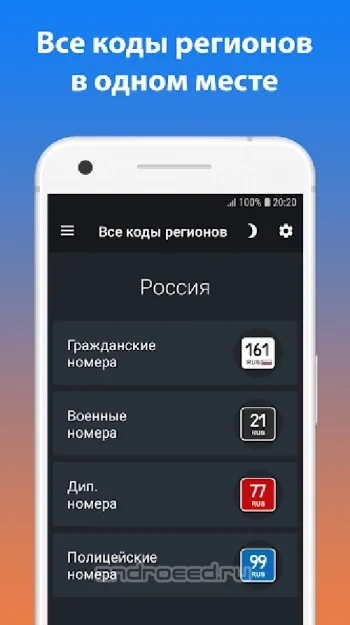 Все коды регионов - скриншот 5