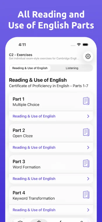 Cambridge C2 Exam Simulator - скриншот 3