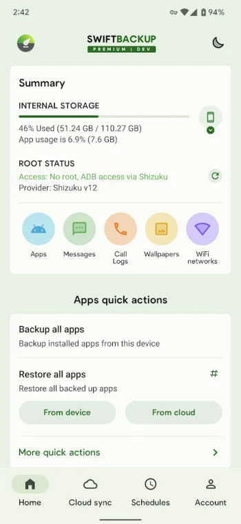 Swift Backup - скриншот 1