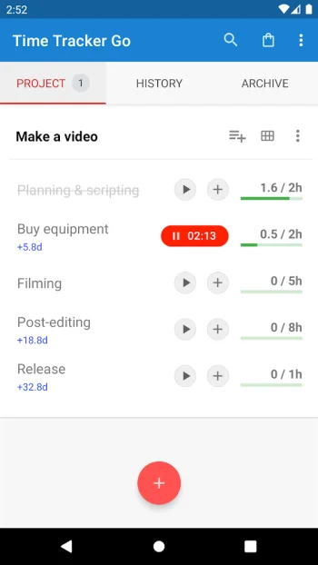 Time Tracker Go - скриншот 1