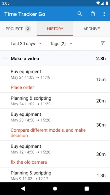 Time Tracker Go - скриншот 4