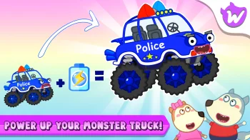 Wolfoo Monster Truck Police - скриншот 1