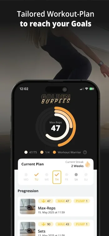 GOLDEN Burpees Tracker - скриншот 2