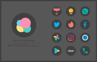 Black Pie - Icon Pack - скриншот 4